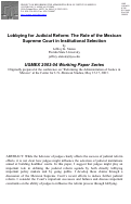 Cover page: Lobbying for Judicial Reform: The Role of the Mexican Supreme Court in Institutional Selection