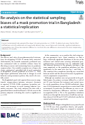 Cover page: Re-analysis on the statistical sampling biases of a mask promotion trial in Bangladesh: a statistical replication