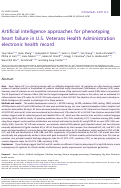 Cover page: Artificial intelligence approaches for phenotyping heart failure in U.S. Veterans Health Administration electronic health record.