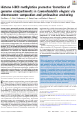 Cover page: Histone H3K9 methylation promotes formation of genome compartments in Caenorhabditis elegans via chromosome compaction and perinuclear anchoring