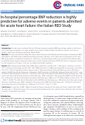 Cover page: In-hospital percentage BNP reduction is highly predictive for adverse events in patients admitted for acute heart failure: the Italian RED Study