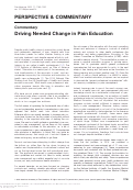 Cover page: Driving Needed Change in Pain Education