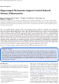 Cover page: Hippocampal Mechanisms Support Cortisol-Induced Memory Enhancements.