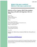 Cover page: Behavior of two capstone 30kW microturbines operating in parallel with 
impedance between them