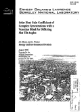 Cover page: Solar Heat Gain Coefficient of Complex Fenestrations with a Venetian Blind for Differing Slat Tilt Angles