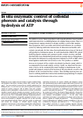 Cover page of In situ enzymatic control of colloidal phoresis and catalysis through hydrolysis of ATP.