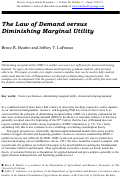 Cover page: The Law of Demand versus Diminishing Marginal Utility