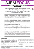 Cover page: Cost-effectiveness analysis of a community-based, telewellness, weight loss program