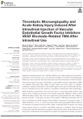 Cover page: Thrombotic Microangiopathy and Acute Kidney Injury Induced After Intravitreal Injection of Vascular Endothelial Growth Factor Inhibitors VEGF Blockade-Related TMA After Intravitreal Use