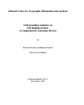 Cover page: Understanding Guidance on GIS Implementation: A Comprehensive Literature Review (95-13)