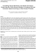 Cover page: Correlating Tissue Mechanics and Spinal Cord Injury: Patient-Specific Finite Element Models of Unilateral Cervical Contusion Spinal Cord Injury in Non-Human Primates