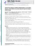 Cover page: Latent class analysis of ARDS subphenotypes: a secondary analysis of the statins for acutely injured lungs from sepsis (SAILS) study