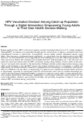 Cover page: HPV Vaccination Decision Among Catch-up Population Through a Digital Intervention: Empowering Young Adults to Their Own Health Decision-Making