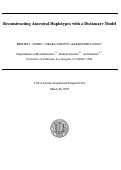 Cover page: Reconstructing Ancestral Haplotypes with a Dictionary Model