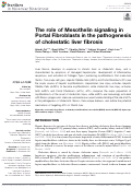 Cover page: The role of Mesothelin signaling in Portal Fibroblasts in the pathogenesis of cholestatic liver fibrosis