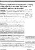 Cover page: Interhospital Transfer Outcomes for Critically Ill Patients With Coronavirus Disease 2019 Requiring Mechanical Ventilation.