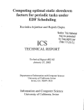 Cover page: Computing optimal static slowdown factors for periodic tasks under EDF scheduling