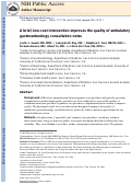 Cover page: A Brief, Low-cost Intervention Improves the Quality of Ambulatory Gastroenterology Consultation Notes