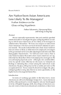 Cover page: Are Native-born Asian Americans Less Likely To Be Managers? Further Evidence on the Glass-ceiling Hypothesis