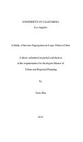 Cover page: A Study of Income Segregation in Large Chinese Cities