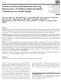Cover page: Commercial Sexual Exploitation During Adolescence: A US-Based National Study of Adolescent to Adult Health.