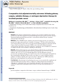 Cover page: Erratum: Comparative risk‐adjusted mortality outcomes after primary surgery, radiotherapy, or androgen‐deprivation therapy for localized prostate cancer