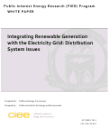 Cover page: Integrating Renewable Generation with the Electricity Grid: Distribution System Issues