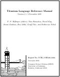 Cover page: Titanium Language Reference Manual (Version 1.5)