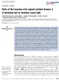 Cover page: Role of the leucine-rich repeat protein kinase 2 C-terminal tail in domain cross-talk