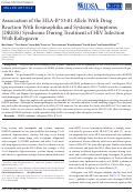 Cover page: Association of the HLA-B*53:01 Allele With Drug Reaction With Eosinophilia and Systemic Symptoms (DRESS) Syndrome During Treatment of HIV Infection With Raltegravir.