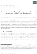 Cover page: Law as Architecture: Mapping Contingency and Autonomy in Twentieth-Century Legal Historiography