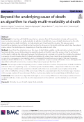 Cover page: Beyond the underlying cause of death: an algorithm to study multi-morbidity at death.