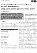 Cover page: Microbowls with Controlled Concavity for Accurate Microscale Mass Spectrometry
