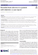 Cover page: Nocardia brain abscess in a patient with diabetes: a case report.