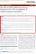 Cover page: The role of cell-free DNA measured by a fluorescent test in the management of isolated traumatic head injuries.