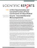 Cover page: In Vitro Characterization and Concerted Function of Three Core Enzymes of a Glycyl Radical Enzyme - Associated Bacterial Microcompartment