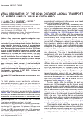 Cover page: Viral regulation of the long distance axonal transport of herpes simplex virus nucleocapsid.