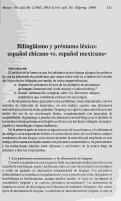 Cover page: Bilingüismo y préstamo léxico: español chicano vs. español mexicano