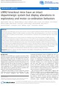 Cover page: LRRK2 knockout mice have an intact dopaminergic system but display alterations in exploratory and motor co-ordination behaviors