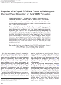 Cover page: Properties of In-Doped ZnO Films Grown by Metalorganic Chemical Vapor Deposition on GaN(0001) Templates