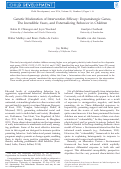 Cover page: Genetic Moderation of Intervention Efficacy: Dopaminergic Genes, The Incredible Years, and Externalizing Behavior in Children