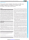 Cover page: Timing and context of dolphin clicks during and after mine simulator detection and marking in the open ocean