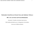 Cover page of Mechanistic Links Between Chronic Stress and Alzheimer’s Disease:HPA Axis Activation and Neuroinflammation