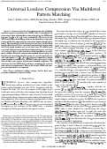 Cover page: Universal lossless compression via multilevel pattern matching