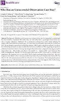 Cover page: Who Has an Unsuccessful Observation Care Stay?