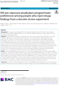 Cover page: HIV pre-exposure prophylaxis programmatic preferences among people who inject drugs: findings from a discrete choice experiment