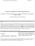 Cover page: LaCl{sub 3}:Ce scintillator for Gamma ray detection