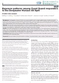 Cover page: Exposure patterns among Coast Guard responders to the Deepwater Horizon Oil Spill: A latent class analysis.