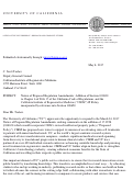 Cover page of UC Comments on&nbsp;Notice of Proposed Regulation Amendments: Addition of Section 100650 to Chapter 6 of Title 17 of the California Code of Regulations, and the California Institute of Regenerative Medicine (“CIRM”) IP Policy incorporated by reference into Section 100650