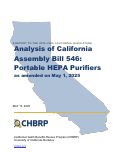 Cover page of Analysis of California Assembly Bill 546: Portable HEPA Purifiers as amended on May 1, 2025